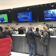 A bar in the east stand hospitality at the Tottenham Hotspur Stadium