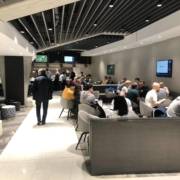 Seating area in the east stand hospitality at the Tottenham Hotspur Stadium